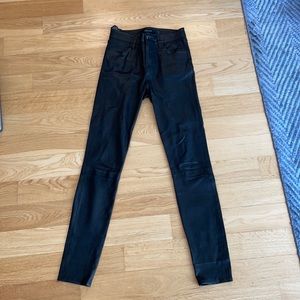 Rag & Bone Skinny Black Leather Pants